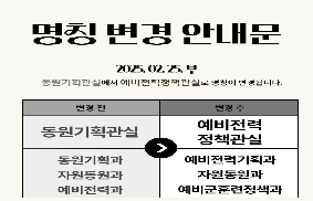 예비전력정책관실 명칭 변경